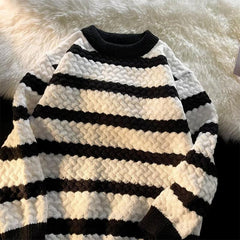 Suéter de algodão masculino de gola redonda outono