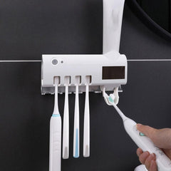 Aplicador de Pasta de Dente com Alta Tecnologia e Suporte para Escovas Dentais Dispensador Creme Dental