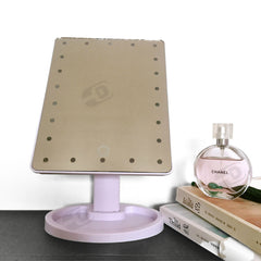 Espelho Grande Iluminação Led Porta Maquiagem 360 De Mesa