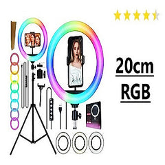Ring Light 8 Polegada Colorida 20 Com Tripé 2.1 M Youtuber
