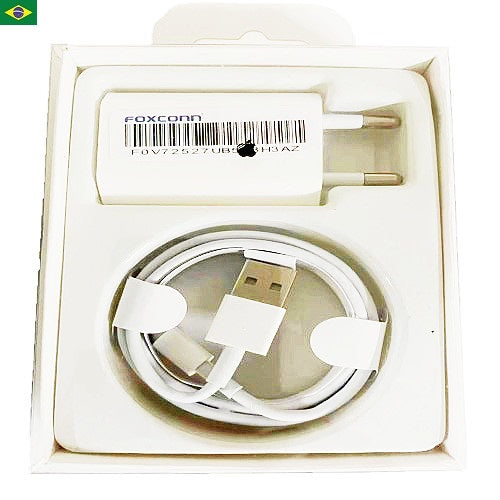kit carregador iphone 12w com cabo lightning