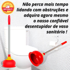 Desentupidor Em Borracha De Cabo Inox Sucção Alta Qualidade