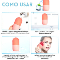 Massageador para Rosto ICE Criomassagem com Gelo para Crioterapia