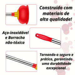 Desentupidor Em Borracha De Cabo Inox Sucção Alta Qualidade