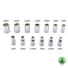 Ferramenta 46 Unidades Catraca Soquetes com Maleta