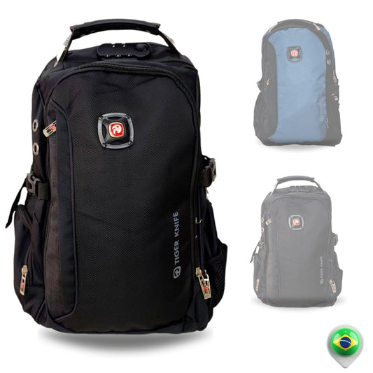 Mochila Bolsa Notebook Grande com Cabo Usb/Fone Capa De Chuva - 7681