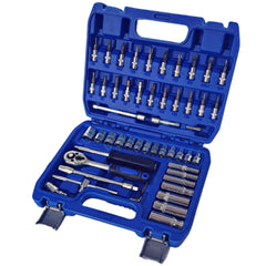 Jogo Soquetes 53 Peças Completo Bits Catraca Kit Ferramentas