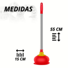 Desentupidor Em Borracha De Cabo Inox Sucção Alta Qualidade