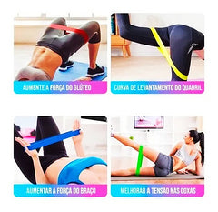 Kit 5 Faixas Elásticas Thera Band 5 Níveis Fisioterapia Exercicio