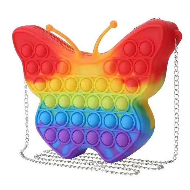 BORBOLETA Bolsa Pop-It Fidget Toy Brinquedo Anti Stress De Raciocínio Para Adulto e Crianças 20 cm