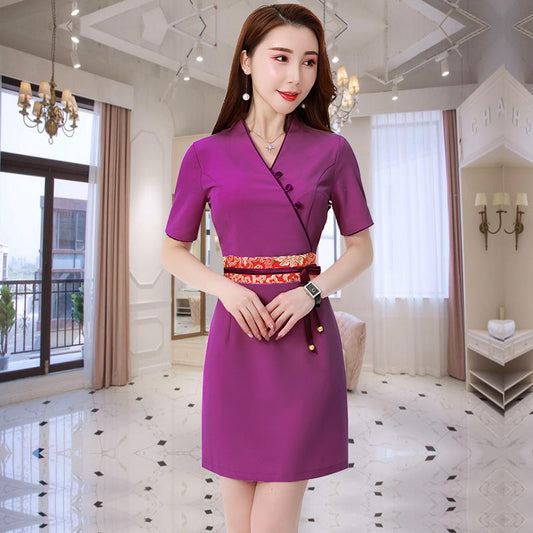vestido curto feminino estilo chines casual