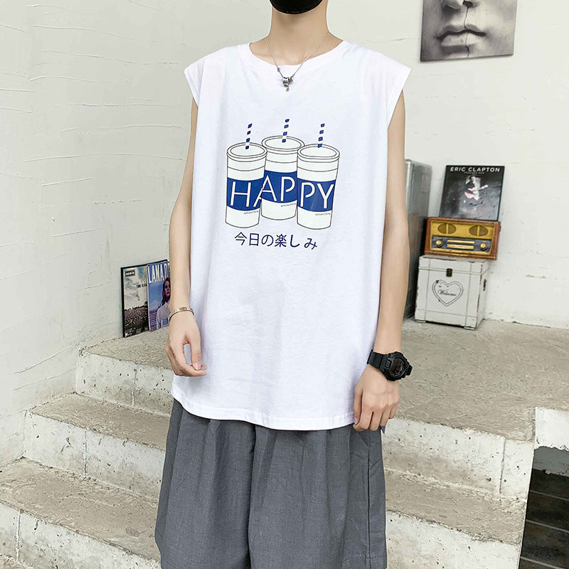 regata masculina com estampa estilo streetwear