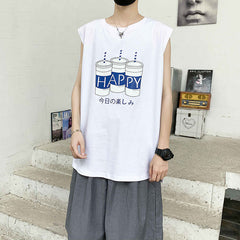 regata masculina com estampa estilo streetwear