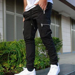 calça cargo elastica masculina com multiplos bolsos