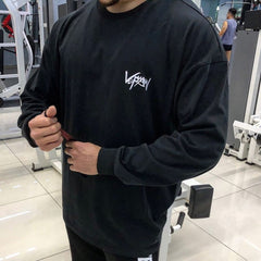 camisa de manga comprida estilo fitness larga