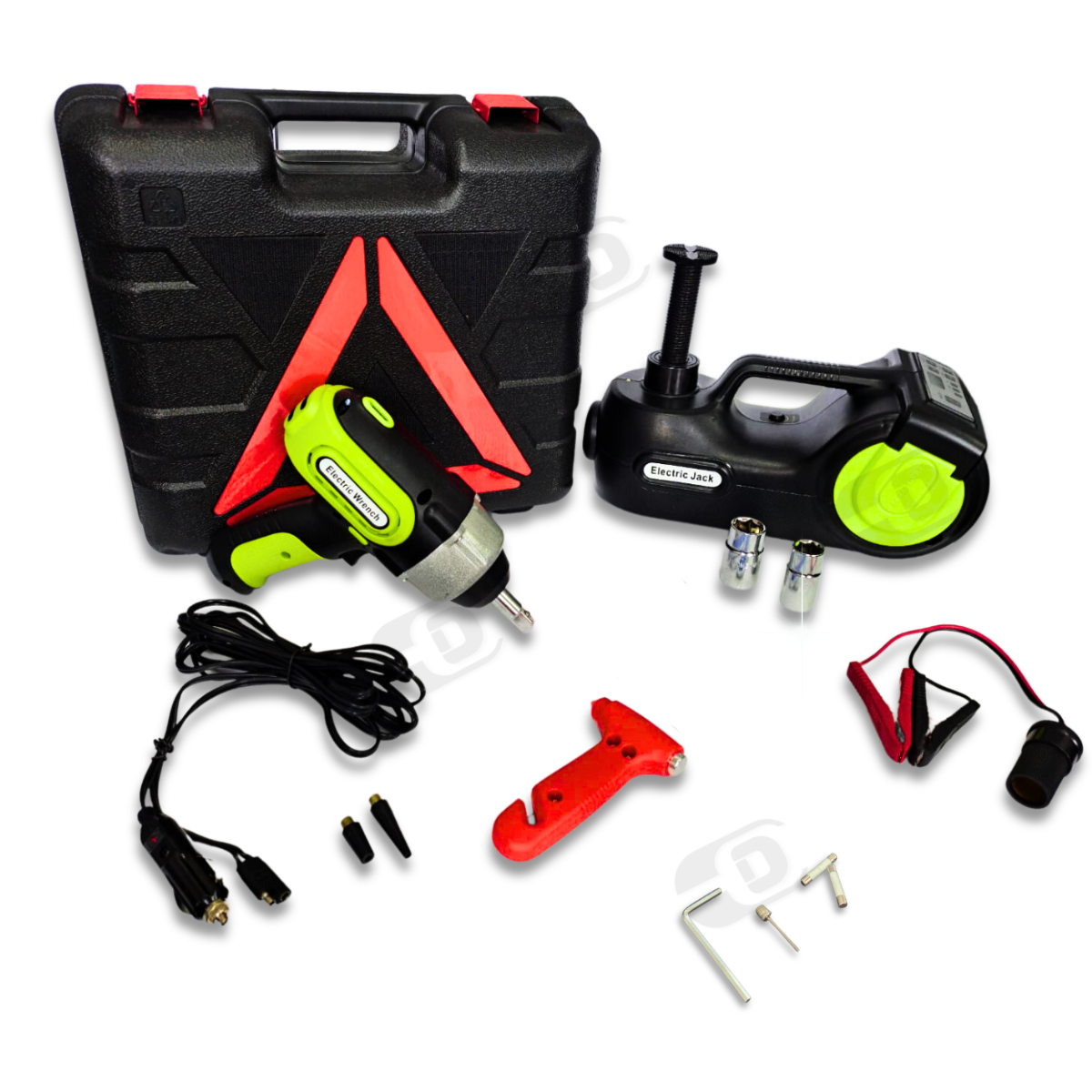 Kit 4 Em 1 Macaco Elétrico Chave Impacto Compressor Grande