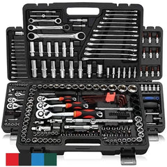 46 pçs conjunto de soquete ferramenta de reparo do carro catraca chave inglesa conjunto chave de fenda chave de fenda chave de fenda profissional kit de ferramentas de metalurgia