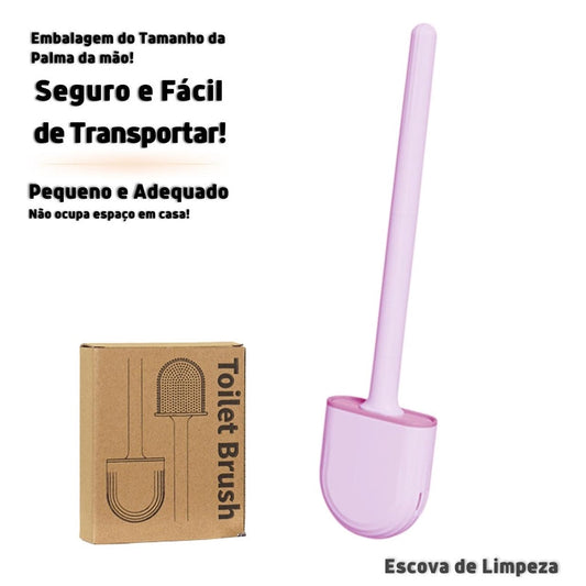 Escova Sanitária Redonda Banheiro Parede Silicone suporte privada Limpeza