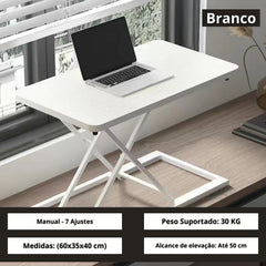 Mesa para Notebook com Elevação Pneumática Ajustável Suporte Portátil para Maior Conforto e Produtividade