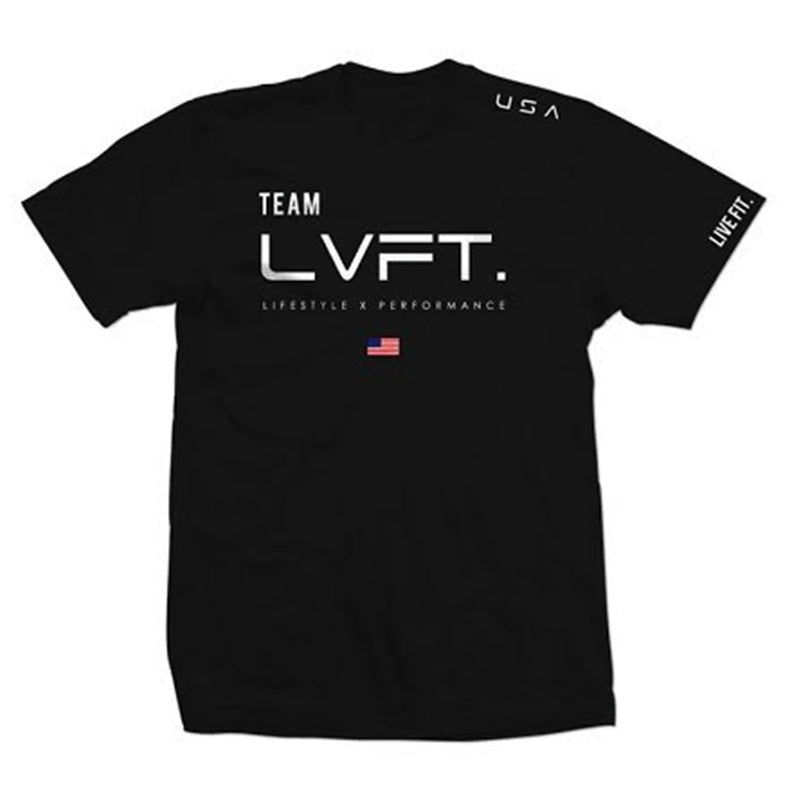 Camiseta esportiva masculina estampado ''TEAM LVFT'' casual