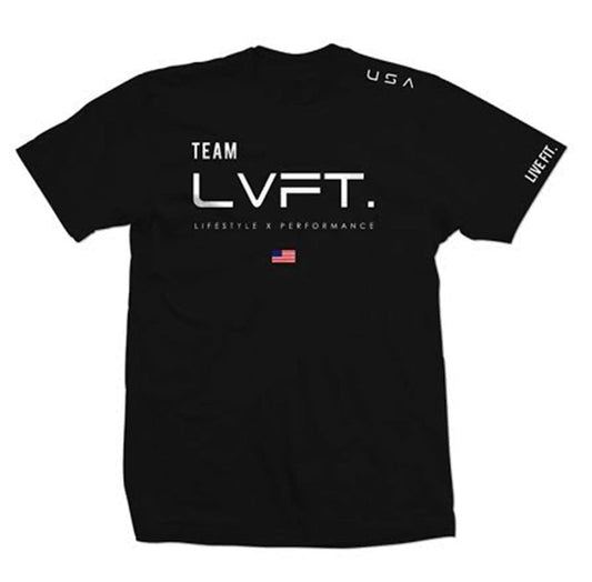 Camiseta esportiva masculina estampado ''TEAM LVFT'' casual