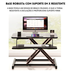 Mesa para Notebook com Elevação Pneumática Ajustável Suporte Portátil para Maior Conforto e Produtividade