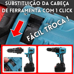 KIT Completo 8 em 1 Multiferramentas 6 Cabeçotes e Acessórios com Maleta