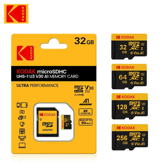 Cartão de memória Kodak Micro SD Card Class 10 32GB 64GB 128GB 256GB U3 4K High Speed Cartao De Memoria TF Mecard C10