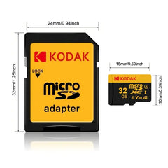 Cartão de memória Kodak Micro SD Card Class 10 32GB 64GB 128GB 256GB U3 4K High Speed Cartao De Memoria TF Mecard C10