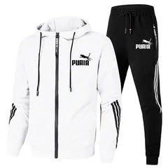 Conjunto de 2 peças de treino masculino, cardigã com zíper, jaqueta, moletom, listra, corrida, fitness, basquete, corrida, outono, novo, moda