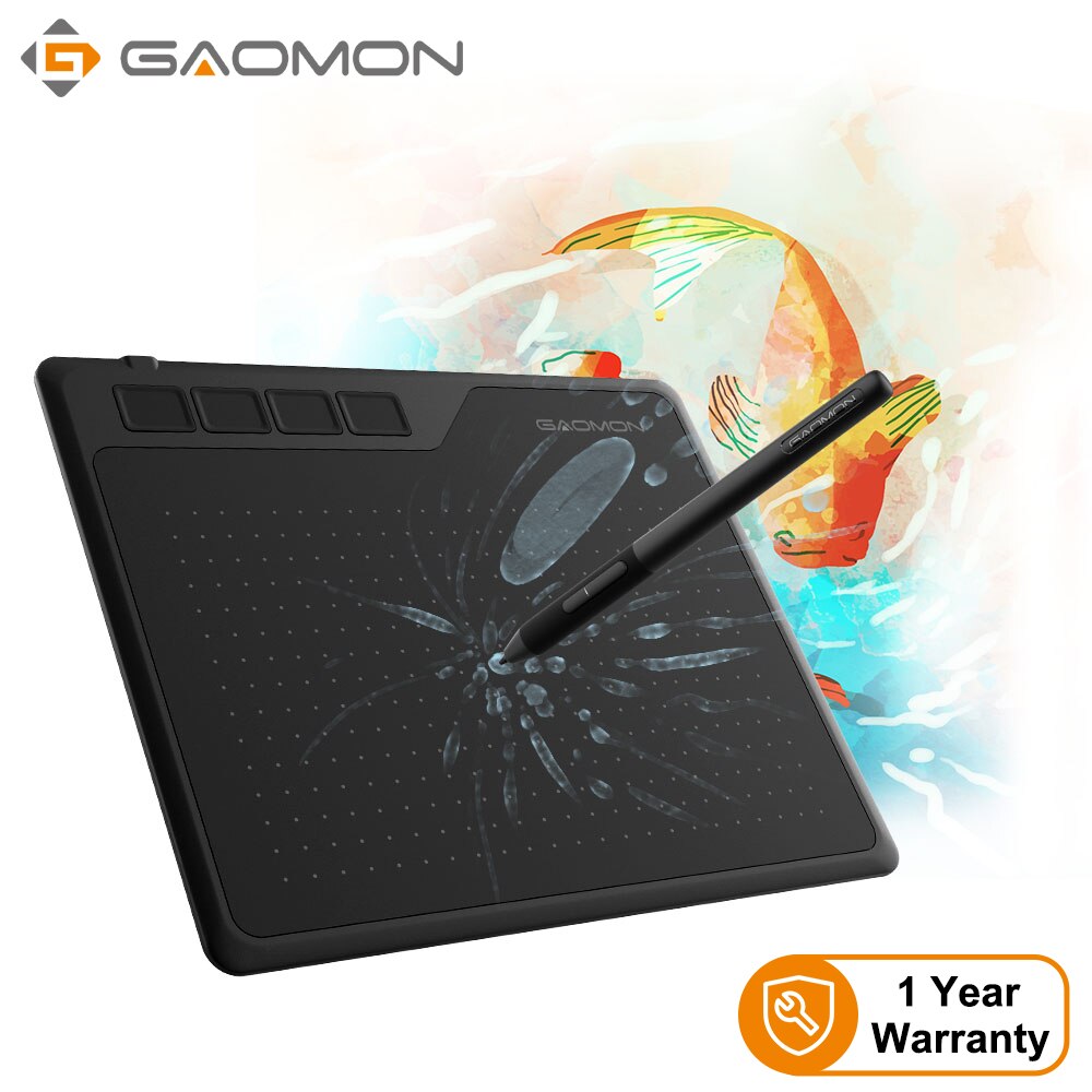 Tablet Digital Gráfico GAOMON- para Desenhar e Jogar, OSU Caneta Sem Bateria, 6,5x4 Polegadas, S620