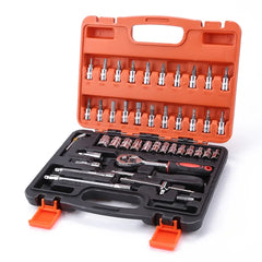 46 pçs conjunto de soquete ferramenta de reparo do carro catraca chave inglesa conjunto chave de fenda chave de fenda chave de fenda profissional kit de ferramentas de metalurgia