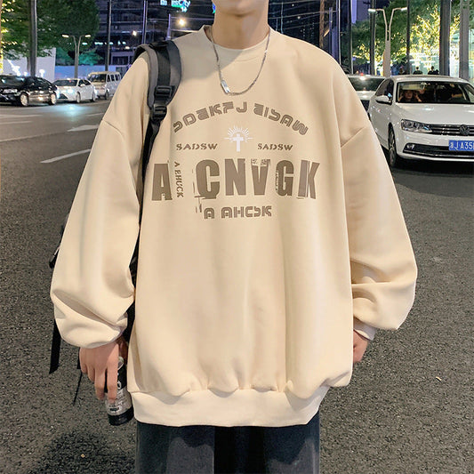 moletom largo masculino com escrita estampada