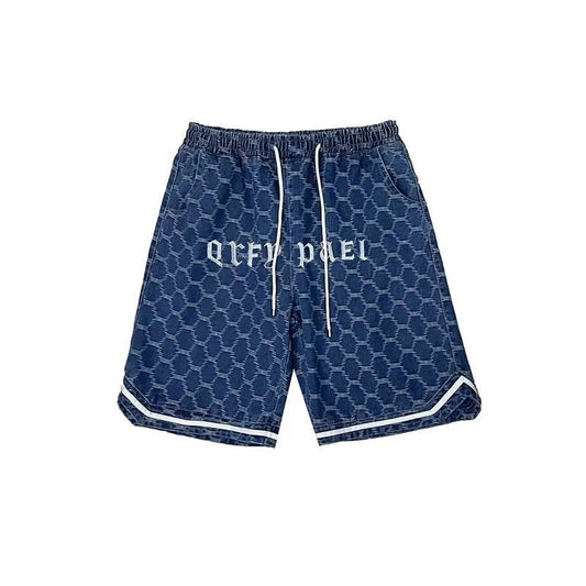 Shorts bordados de verão calças masculinas casuais de cinco pontas calças masculinas da moda jeans masculinos calças de praia geração Douyin