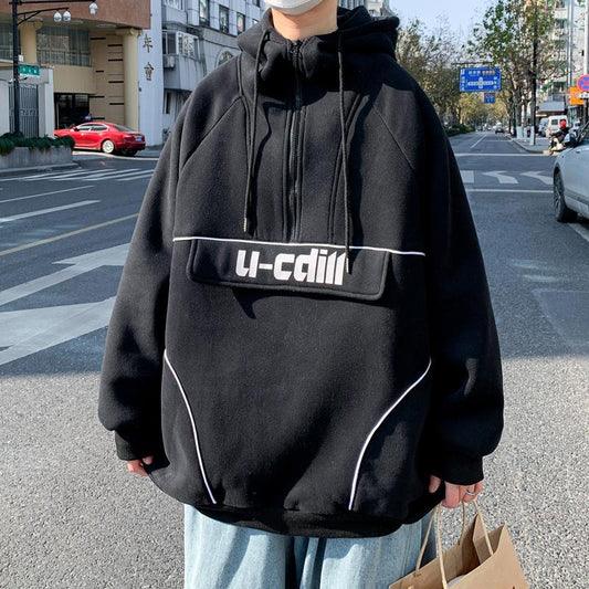 Suéter masculino klein design sentido nicho meio zíper