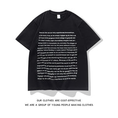 camisa larga com texto motivacional das costas