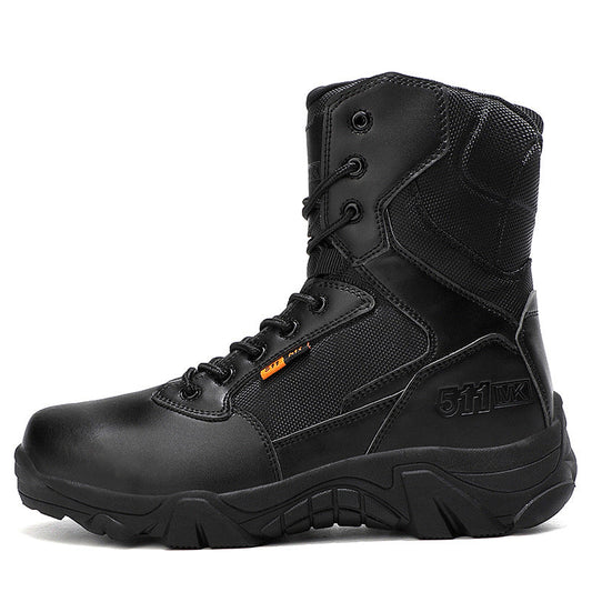 botas de cano alto com detalhes para caminhada
