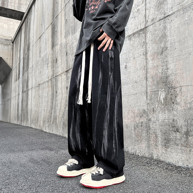 jeans masculino primavera e outono maré marca high street solto