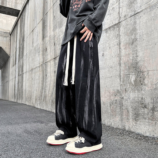 jeans masculino primavera e outono maré marca high street solto