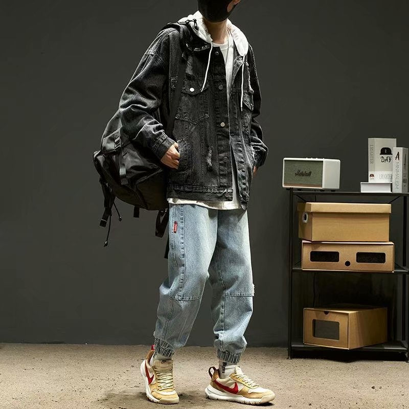 Jaqueta jeans masculina, roupas de primavera e outono