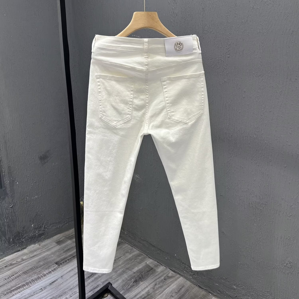 calça casual jeans masculina reta