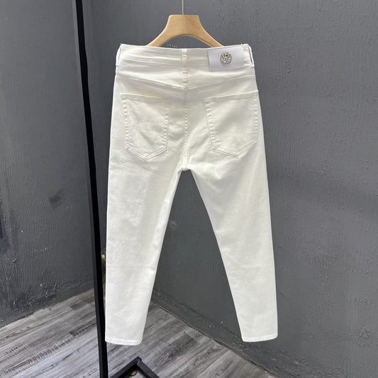 calça casual jeans masculina reta