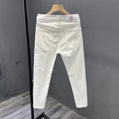 calça casual jeans masculina reta