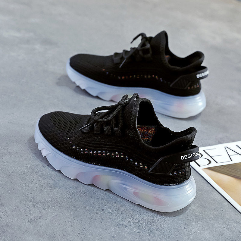 tenis de corrida respirável malha versão coreana versátil casual