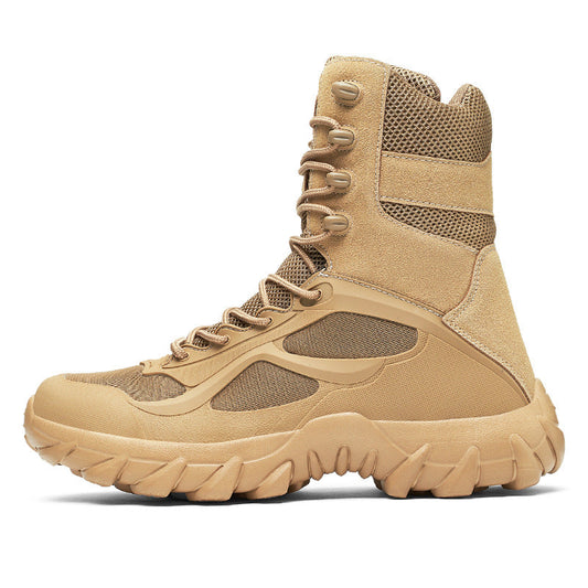 botas de cano alto com detalhes para caminhada resistente