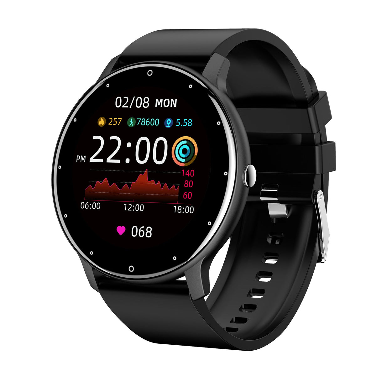 Relógio Inteligente ZL02D Tela Redonda HD Papel de Parede Personalizado Frequência Cardíaca Monitoramento do Sono Tempo Pedômetro Esportivo Eletrônico