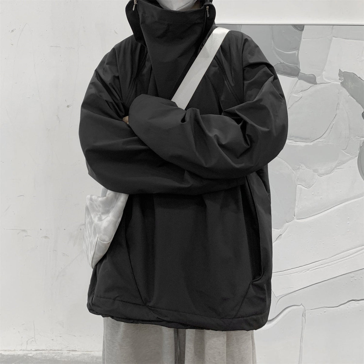 jaqueta corta vento sem touca masculina