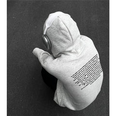 moletom largo masculino tom texto distorcido nas costas estilo high street