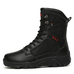 botas masculina de cano alto com detalhes e cadarço