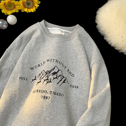 moletom masculino sem touca largo estilo high street